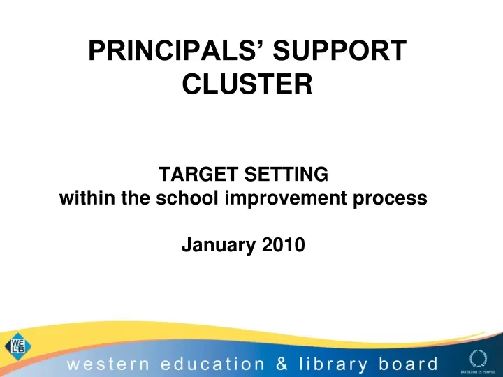 principals support cluster