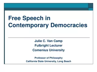 Free Speech in Contemporary Democracies