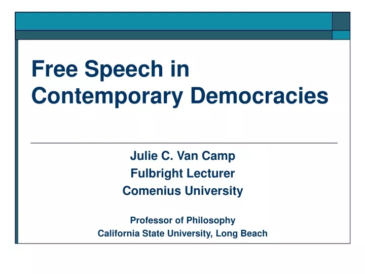 free speech in contemporary democracies