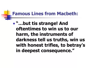 Famous Lines from Macbeth: