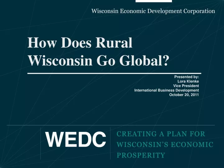 how does rural wisconsin go global