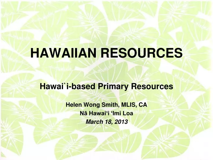hawaiian resources