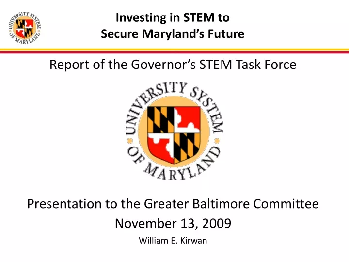 investing in stem to secure maryland s future