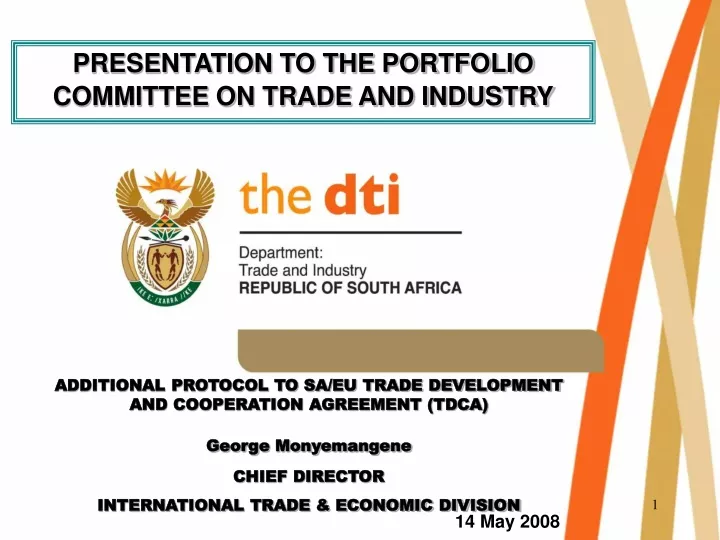 presentation to the portfolio committee on trade