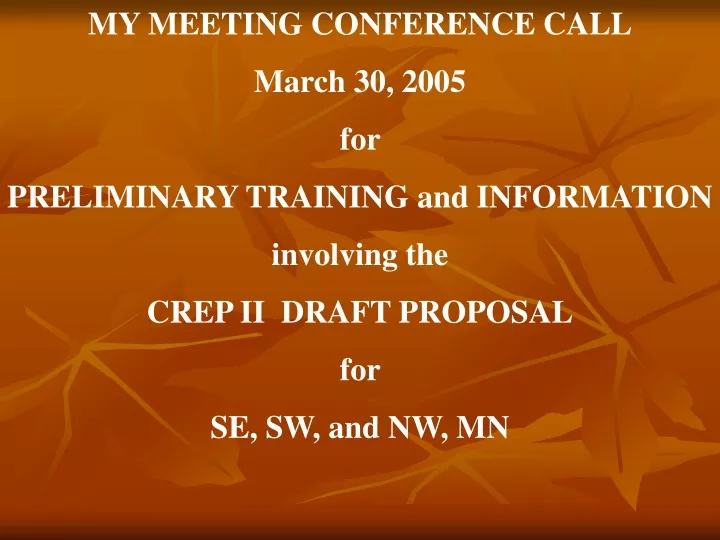 my meeting conference call march 30 2005