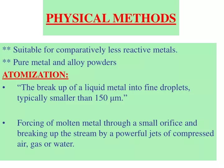 physical methods