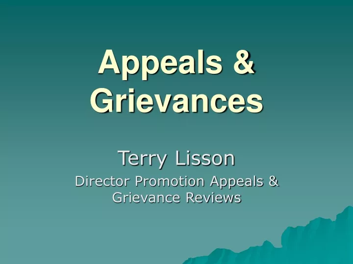 appeals grievances