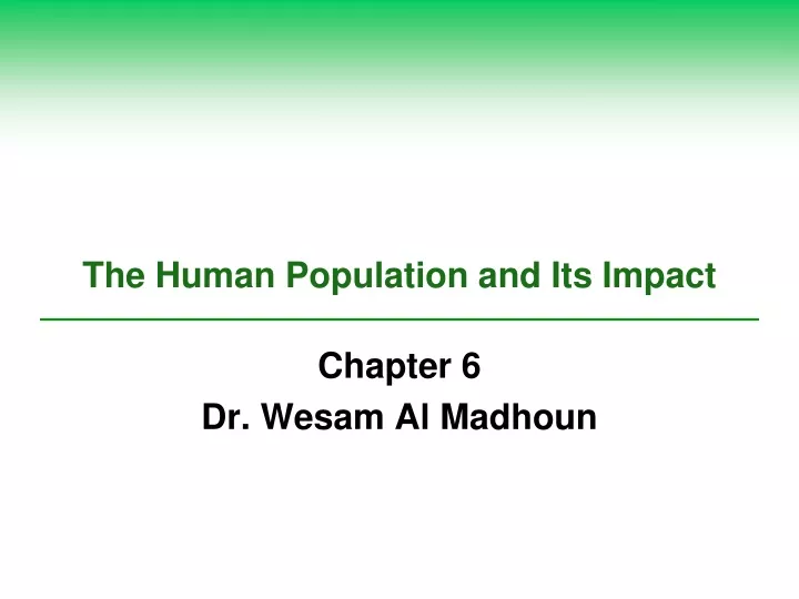 the human population and its impact