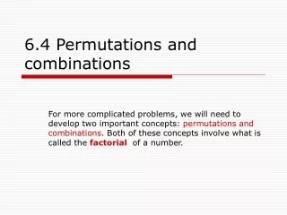 6.4 Permutations and combinations