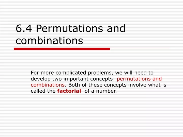 6 4 permutations and combinations
