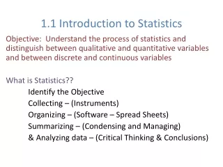 1.1 Introduction to Statistics