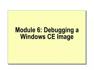 Module 6: Debugging a Windows CE Image