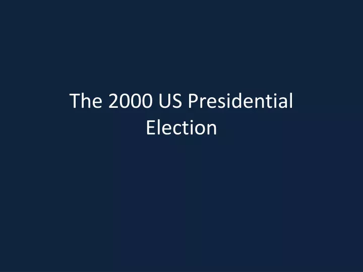 the 2000 us presidential election