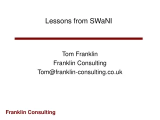 Lessons from SWaNI