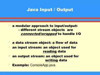 Java Input / Output