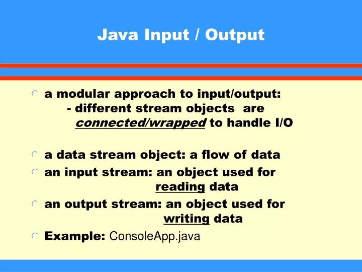 java input output