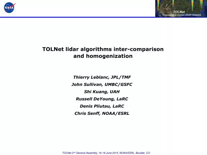 tolnet lidar algorithms inter comparison