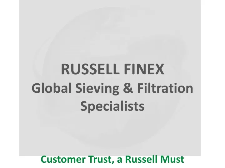 russell finex global sieving filtration