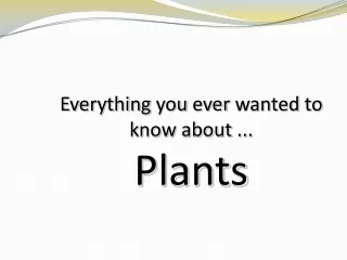 Everything you ever wanted  to know about ... Plants