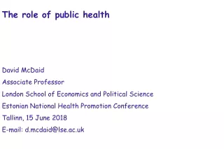 The role of public health