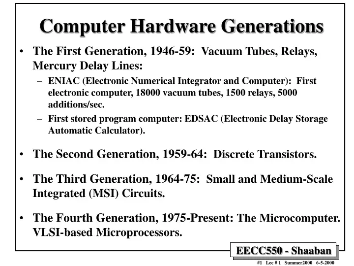 computer hardware generations