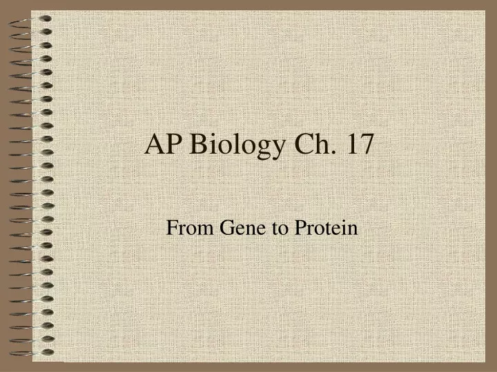 ap biology ch 17