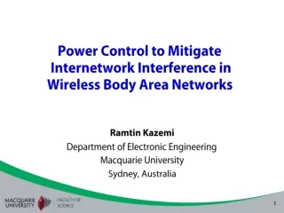Power Control to Mitigate   Internetwork Interference in  Wireless Body Area Networks