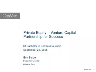 Private Equity – Venture Capital Partnership for Success