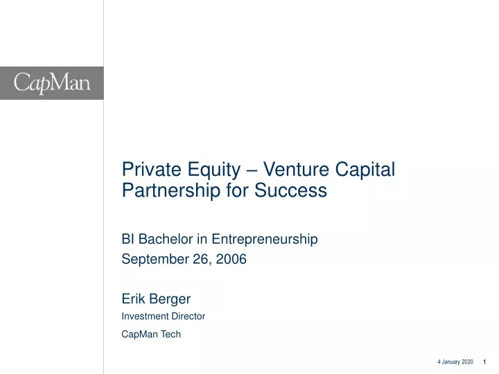 private equity venture capital partnership for success