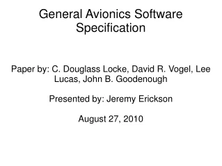 General Avionics Software Specification