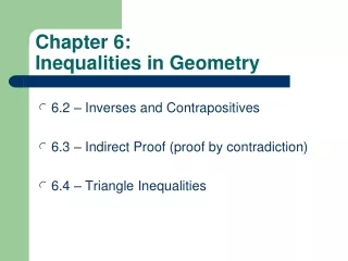 Chapter 6:  Inequalities in Geometry