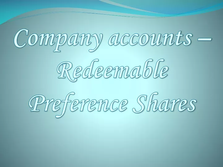company accounts redeemable preference shares