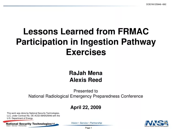 lessons learned from frmac participation