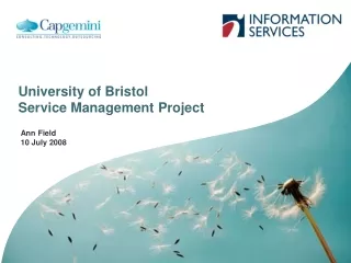 University of Bristol  Service Management Project
