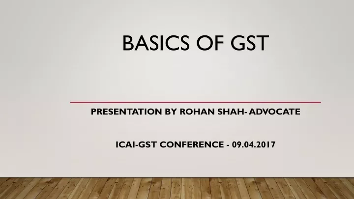 basics of gst