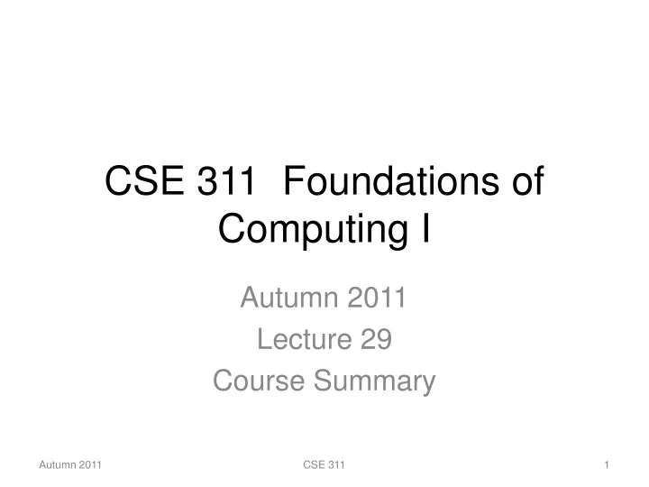 cse 311 foundations of computing i