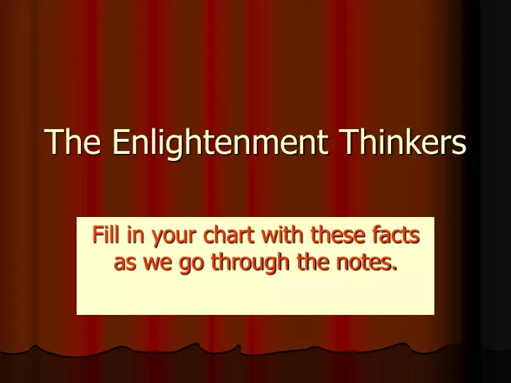 the enlightenment thinkers
