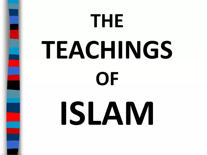 the teachings of islam