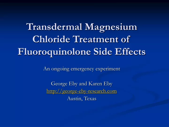 transdermal magnesium chloride treatment of fluoroquinolone side effects