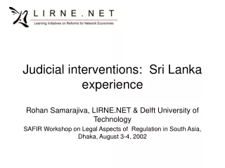 Judicial interventions:  Sri Lanka experience