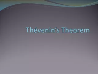 Thévenin’s  Theorem