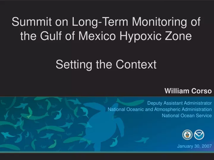 summit on long term monitoring of the gulf of mexico hypoxic zone setting the context