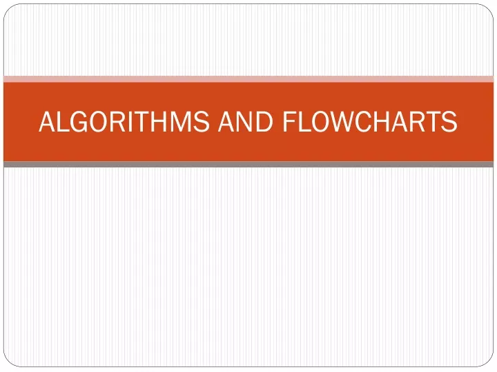 algorithms and flowcharts