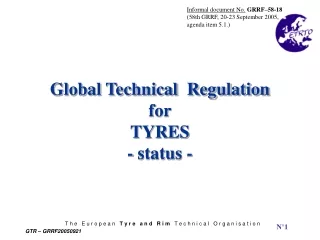 Global Technical  Regulation for  TYRES - status -