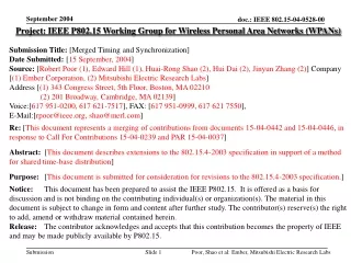 Project: IEEE P802.15 Working Group for Wireless Personal Area Networks (WPANs)