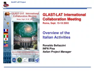 GLAST-LAT International Collaboration Meeting Roma, Sept. 15-18 2003 Overview of the