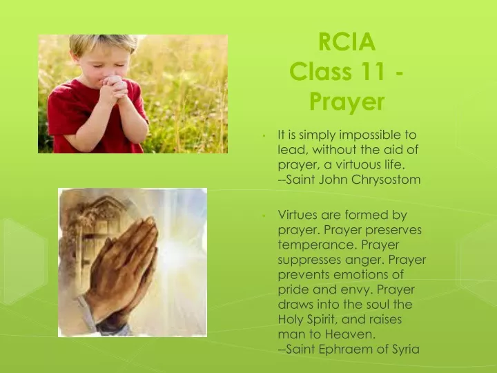 rcia class 11 prayer