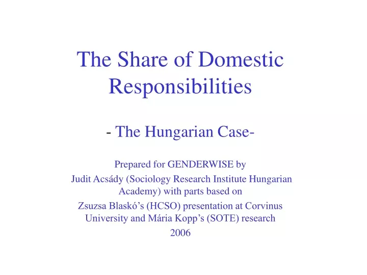 the share of domestic responsibilities