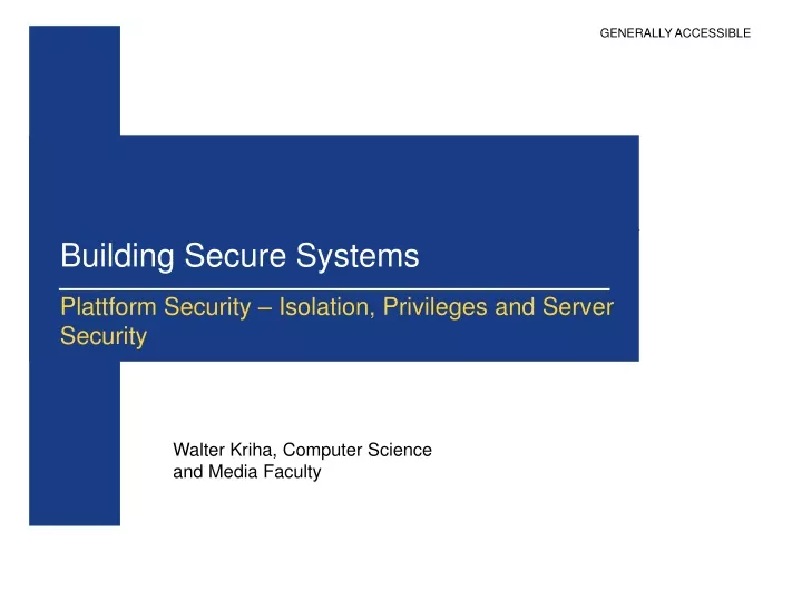 building secure systems