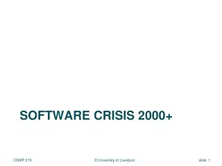 Software crisis 2000+